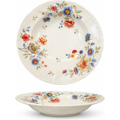 Thun 1794 Bernadotte tanier hlboký ivory farebné kvety 230 mm