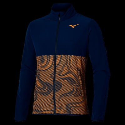 Mizuno pánska bunda Charge Printed jacket Pageant Blue
