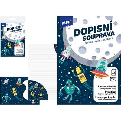 Dopisní souprava MFP - Vesmír, 10 listů + 5 barevných obálek