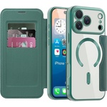 Techsuit Калъф за iPhone 17 Pro - Techsuit - SmartMag Book Case - Зелен (KF2351885)