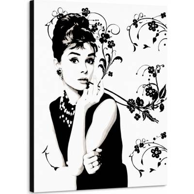 Ručne maľovaný POP Art obraz Audrey Hepburn - 60x80 cm
