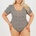 Brave Soul Womens Plus Size Animal Print Bodysuit - Black/White
