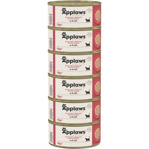 Applaws Консерва за котки с пилешки гърди и патица в бульон 6 x 156 г