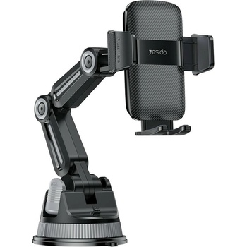YESIDO c275 - автомобилна стойка с вендуза и 1260° регулиране за телефон 4.7-7.2" - черна