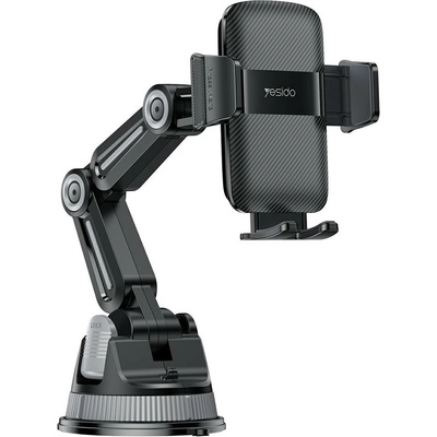 YESIDO c275 - автомобилна стойка с вендуза и 1260° регулиране за телефон 4.7-7.2" - черна