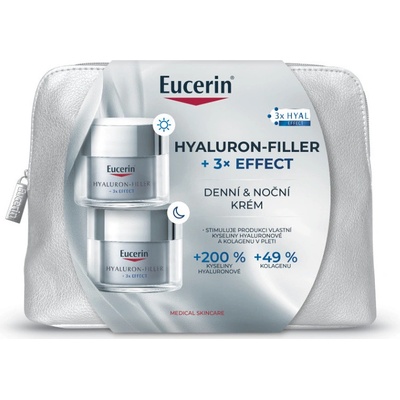 EUCERIN Hyaluron-Filler + 3x Effect Denní krém 50 ml a Noční krém 50 ml Dárkové balení