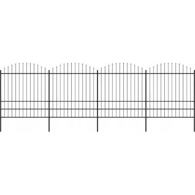 zahrada-XL Zahradní plot s hroty ocel (1,75–2) x 6,8 m černý