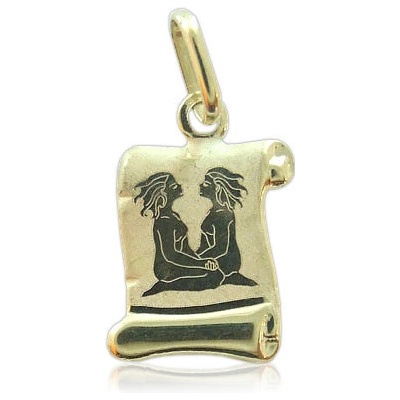 Zlatnictví Zlatíčko Zlatý přívěsek znamení Blíženci žluté zlato pergamen 000.00006