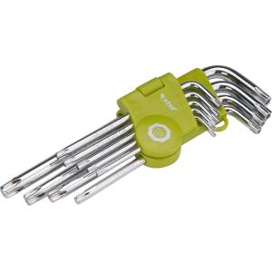 Extol craft Г-образни ключове torx, комплект от 9 броя, t 10-50 мм, перфорирани (66011)