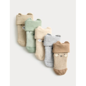 Marks & Spencer 5 чифта чорапи с лица и висок дял памук Marks & Spencer многоцветен Marks & Spencer | Mnogotsveten | Момчешки | 12-24
