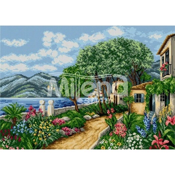 Milena Style Цветя и море - гоблен със схема конци Ariadna 1: 4