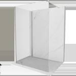 Mexen Kioto параван за душ Walk-in 95 x 90 см, прозрачен, четкан никел - 800-095-212-97-00-090 (800-095-212-97-00-090)