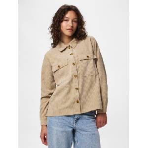 PIECES Дамска вельветена риза CORDUROY светла Pieces | Byal | ЖЕНИ | XS
