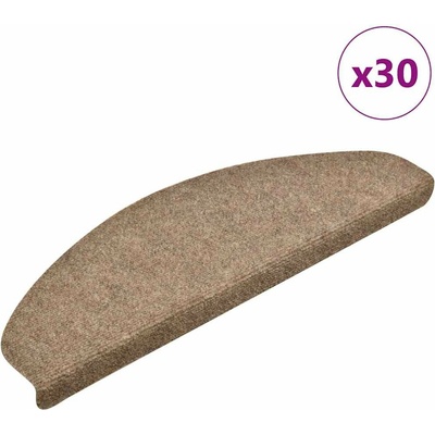 vidaXL Schodové rohože samolepicí 30 ks 65 x 21 x 4 cm béžové, půlkulaté, velké