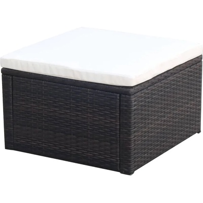 vidaXL Табуретка за крака - отоманка, от полиратан, 53x53x30 cм, кафяв (42670)