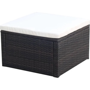 vidaXL Табуретка за крака - отоманка, от полиратан, 53x53x30 cм, кафяв (42670)