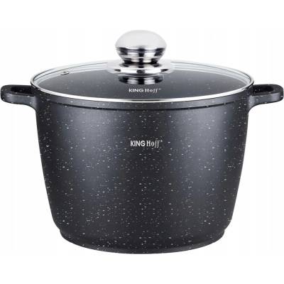 KINGHOFF Hrnec s poklicí mramorový povrch černý 10L 28cm plyn/indukce