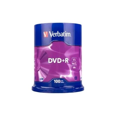 Verbatim DVD+R 4, 7GB 16X Cake 100 броя