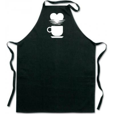Povidlo.cz Zástěra Love Kafe Černá