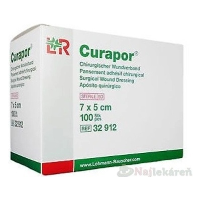 Curapor krytie na rany s vankúšikom 7 x 5 cm