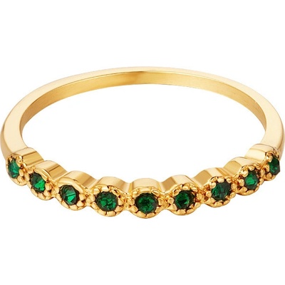 Ornamenti prstýnek Green Queen gold OOR300009