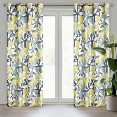 Design 91 ZATEMŇOVACÍ ZÁVĚS NA KROUŽCÍCH DORIN 140 X 250 CM VZOROVANÁ