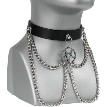 Image 1 of Leather & steel fashion Колие Pentagram - LSF9 16