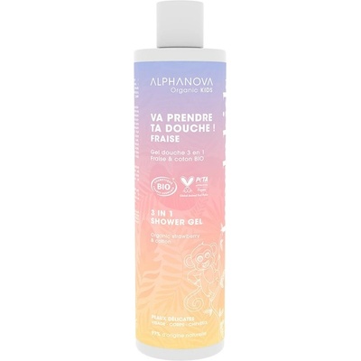 Alphanova Детски душ гел 3 в 1 Alphanova Kids - Ягода, 250 ml