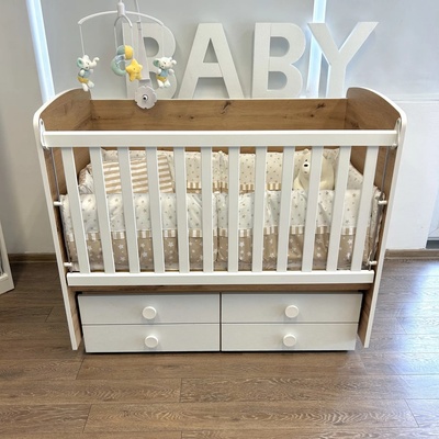 Дейзи Нов Бебешка кошара Деси 60/120 дъб вотан+бял