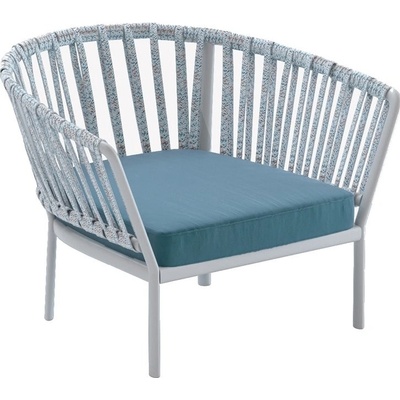 Fast Hliníkové nízké křeslo Ria, 97x87x71 cm, rám hliník, výplet lanko, sedák venkovní látka kat. R1