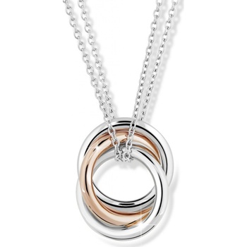 Modesi Módne dvojitý bicolor náhrdelník zo striebra M43091