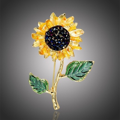 Éternelle brož se zirkony v podobě slunečnice B2154 zlatá