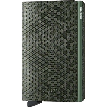 Secrid Кожен портфейл Secrid Slimwallet Hexagon Green в зелено (SHe.Green)