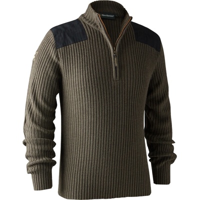 Svetr Deerhunter Rogaland so zipsom Brown Leaf Melange