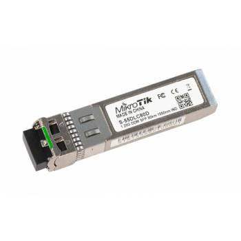 MikroTik Оптичен модул MikroTik S-55DLC80D, 1.25G SFP, SM, 80km, 1550nm, LC, DDM (S-55DLC80D)