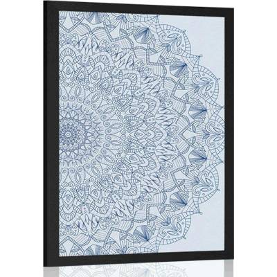 Plakát detailní Mandala v modré barvě - 60x90 no frame