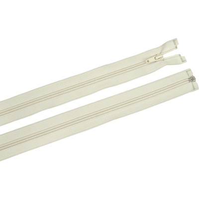 Zdrhovadlo zip plastový 50cm dělitelný šíře 6mm sv. krémová
