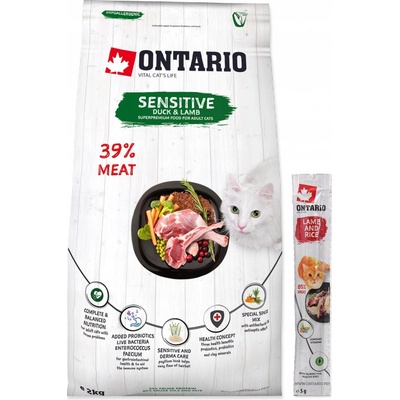 Ontario Cat Sensitive Duck & Lamb 2 kg