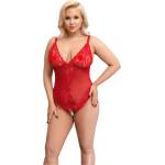 Cottelli Collection Curves - прозрачно дантелено боди (червено)
