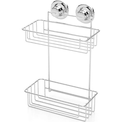 TEKNO TEL Етажерка за баня на две нива tekno tel tr dm 256, 25х15х38 см, Вакуум, Сребрист (7774150015)