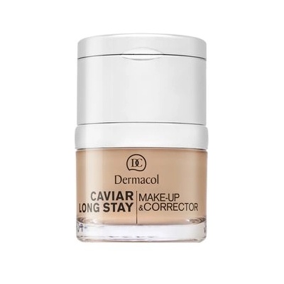 Dermacol Caviar Long Stay Make-Up & Corrector фон дьо тен с екстракт от хайвер и коректор за несъвършенства 1 Pale 30 ml