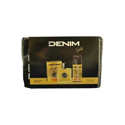 Denim Black voda po holení 100 ml + deospray 150 ml + taštička dárková sada