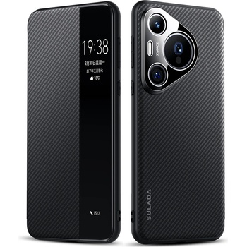 Huawei Калъф SULADA Kevlar за Huawei Pura 70 Pro- смарт капак с прозорец, кожена текстура и магнитна функция, различни цветове