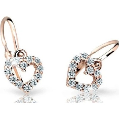Cutie Diamonds detské náušnice z ružového zlata Srdiečka s briliantmi DC2157-10-00-X-4