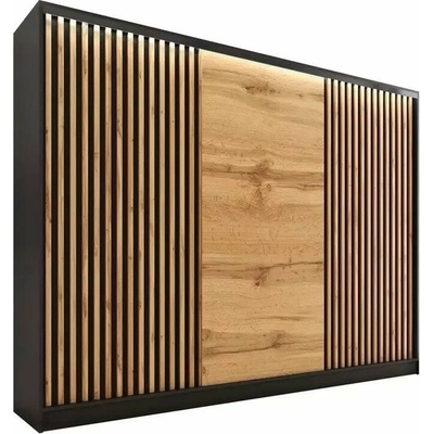 Nejlevnější nábytek Insular 3D 250 černý mat/dub wotan