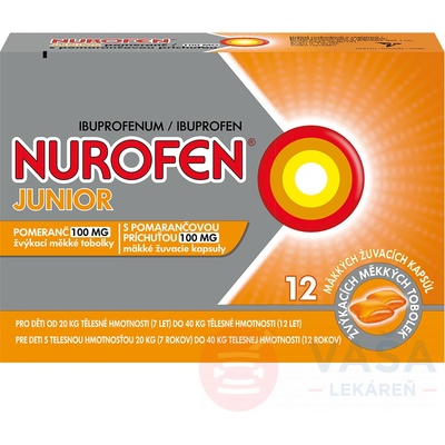 Nurofen Junior s pomarančovou príchuťou 100 mg cps.mdl.12 x 100 mg