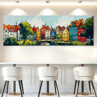 Obraz na plátně - Pražské kouty u Botiče FeelHappy.cz Velikost obrazu (šířka x výška): 90 x 30 cm