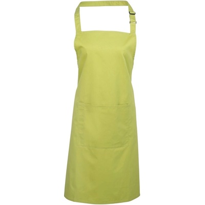 Premier Workwear Kuchyňská zástěra s laclem a kapsou Limetková