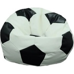 Pufrelax Пуф, топка 400л. Telstar XL - Black & White , Еко кожа, Пълнеж от Полистиролни перли (PUF-G-TXL-CR-ALNE)