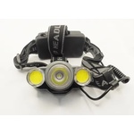 Bailong Акумулаторен фенер за глава челник с led диод и 2 cob светлини